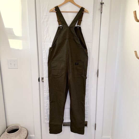 NWOT REI Co-op Trailsmith Overalls Women's Medium 32L Olive Green Canvas Work - Picture 6 of 14